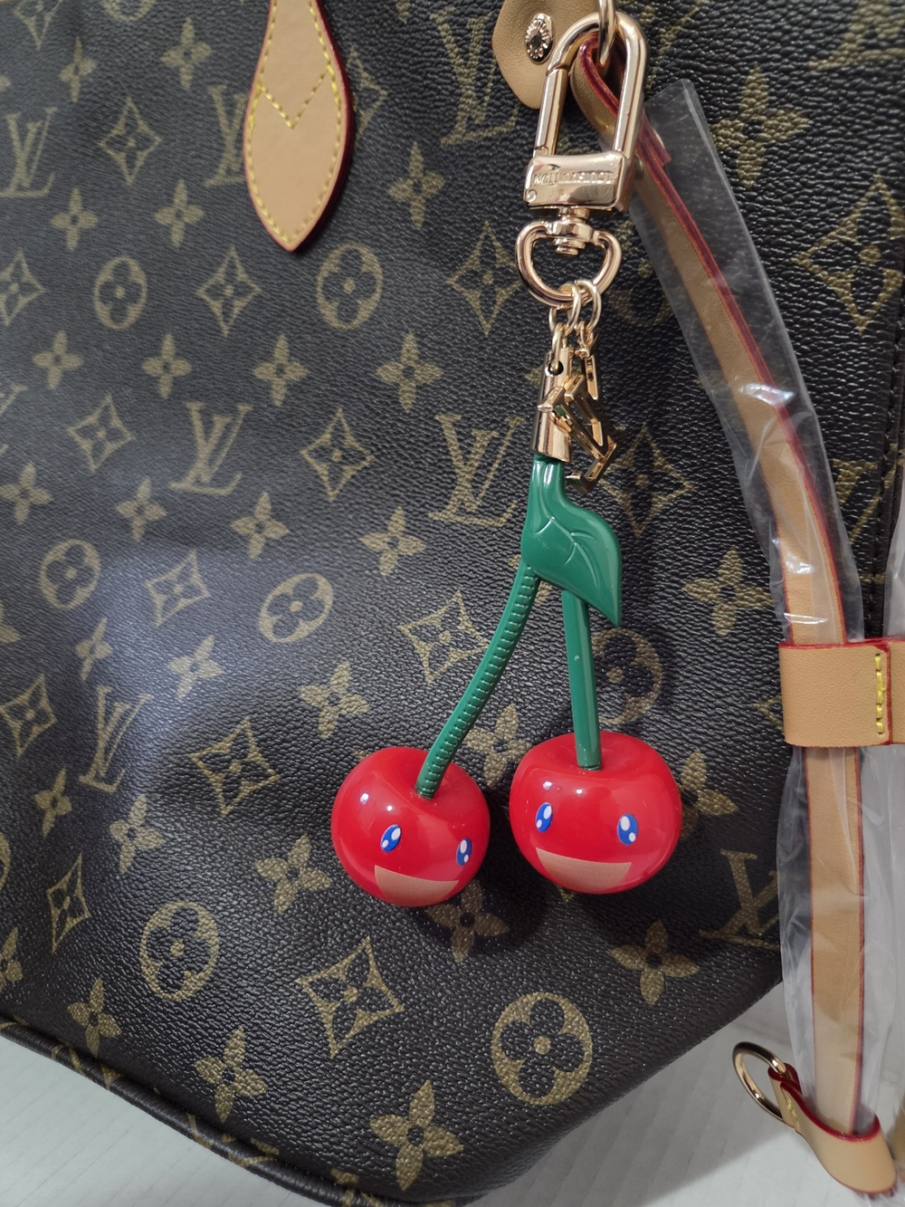 Red and Green Cherry Bag Charm